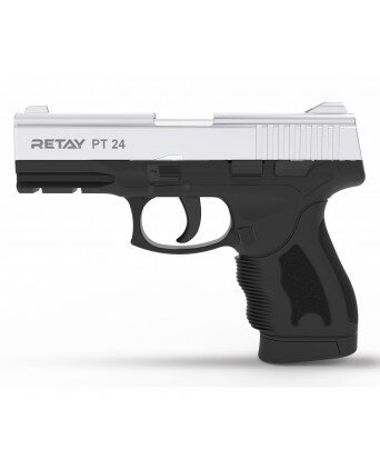 Охолощенный СХП пистолет Retay PT24 (Taurus) 9mm P.A.K, никель